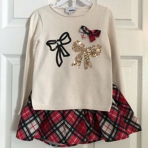 2 piece Holiday sweater and skirt set